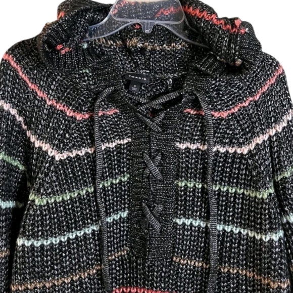 Torrid Comfy Casual Cozy Women's‎ Striped Lace-Up Hoodie Sweater Plus Size 5 5X - Picture 5 of 11